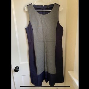J.CREW Navy Blue & Gray Ponte Dress sz 12